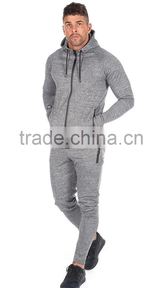 100% cotton zipper tracktsuit fitted tracksuit slim fit sweatpants