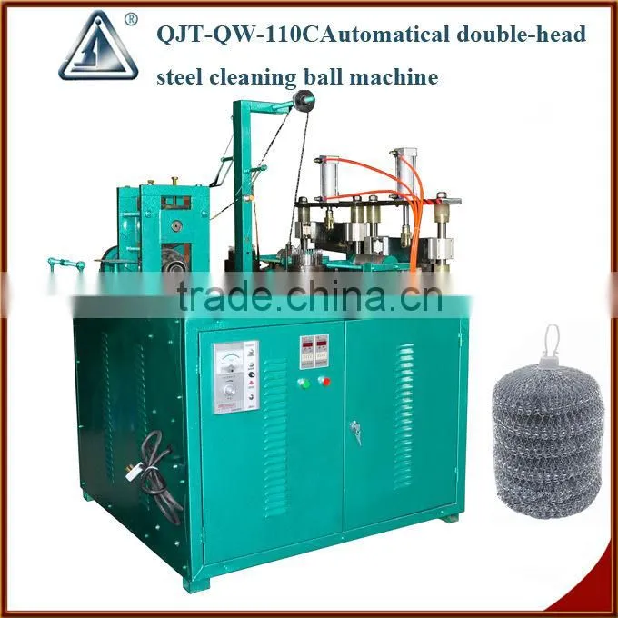 Double-cylinder with automatic cut mesh steel scourer machine