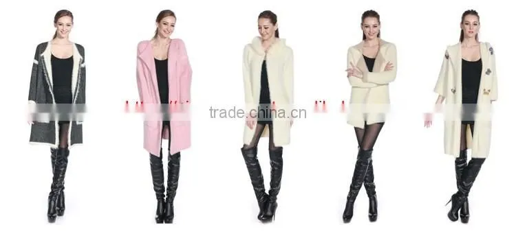 Korea Winter Long Coat Wholesale Knit Hooded Cardigan women sweater