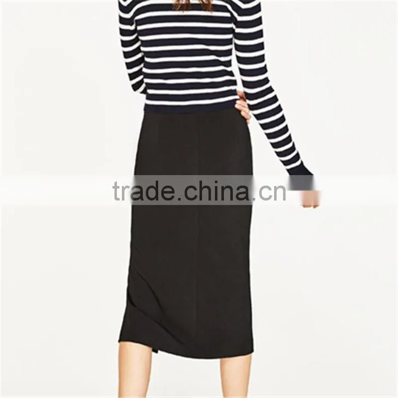2017 hot sale young lady maxi pencil skirts with ruffles