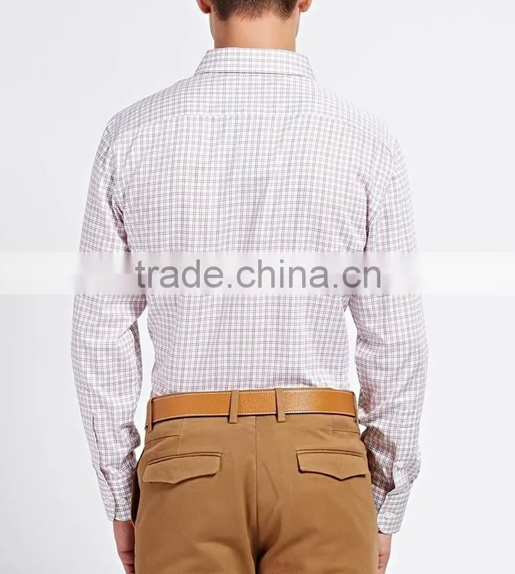 100% men cotton shirts plaid design casual shirts for men italian