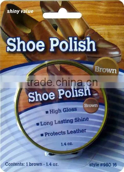 High gloss long lasting shine instant tin shoe polish
