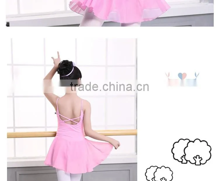 Ballet Dance Wear Chiffon Dress Ballet Leotard Shoulder Straps Style Girls Ballet Dance Costumes