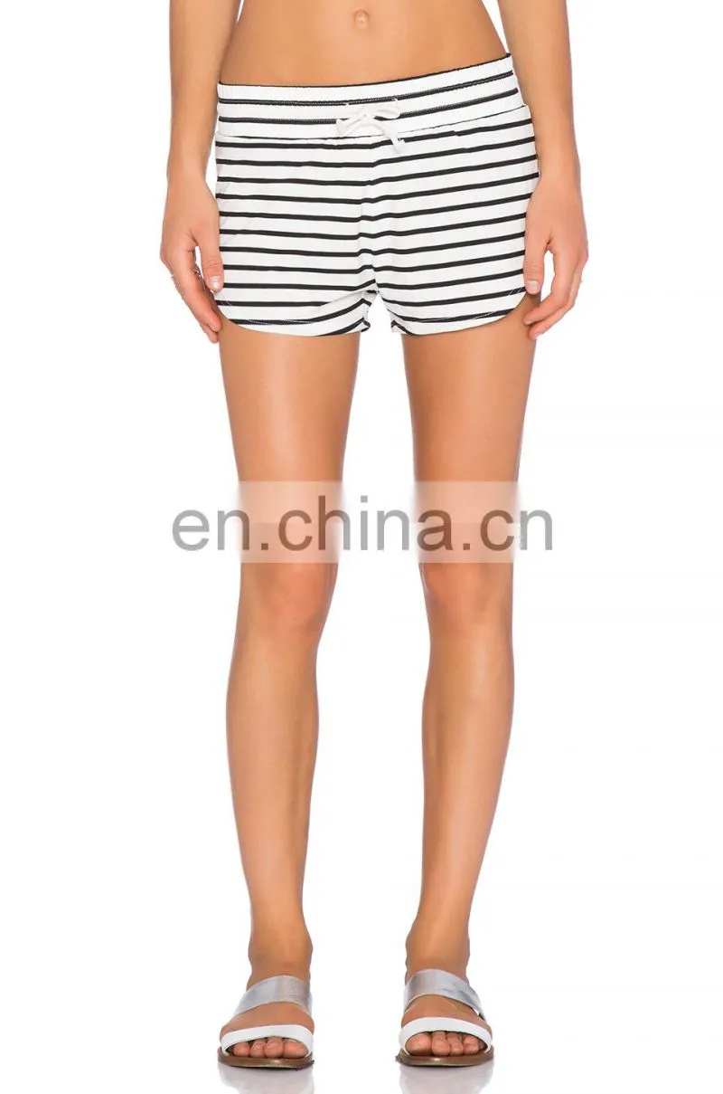 Black and White Stripe Custom Ladis Compression Shorts