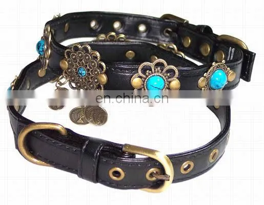 2013 Fashion Diamond Studded Leather Bling Bling Dog Collar