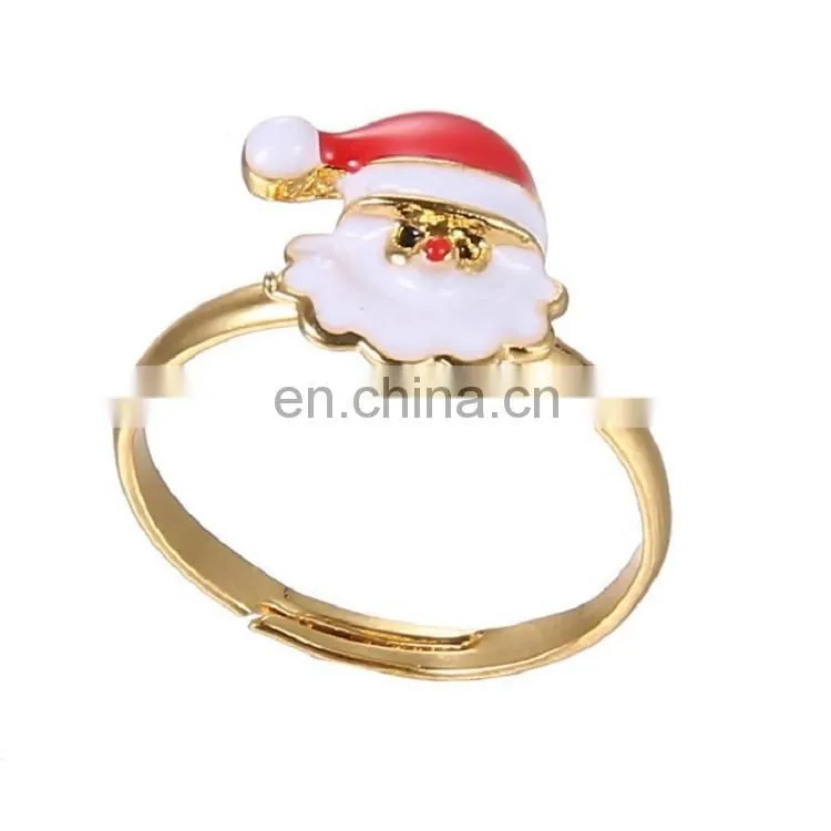 Latest Gold Finger Ring Designs Lovely Adjustable Christmas Santa Claus Ring