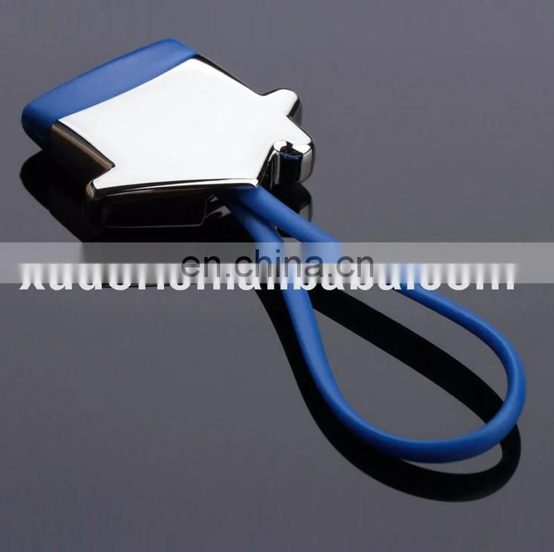 Best advertising gifts different color house shape rubber keychain