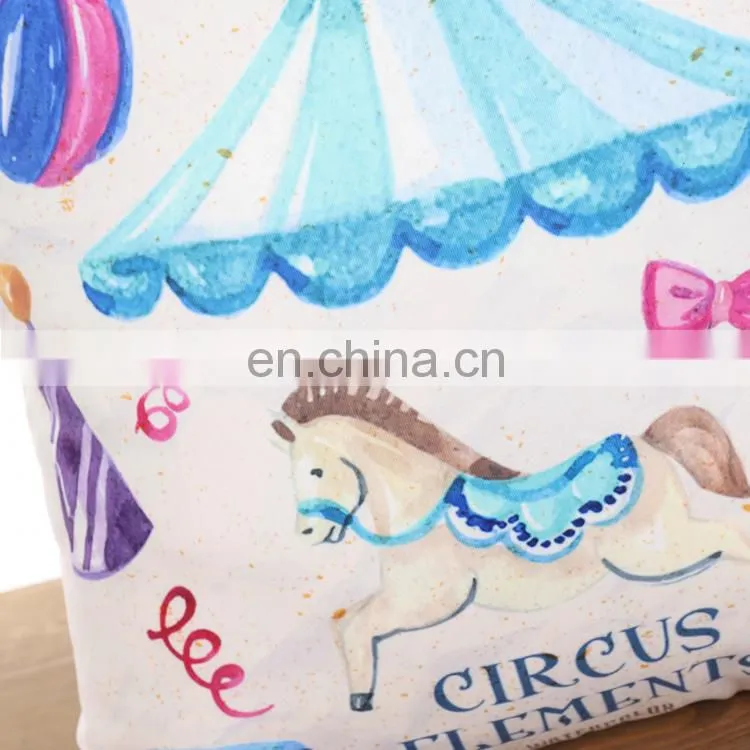 Sofa decorative dreamworld carton horse colorful double sided throw pillow/cushion cover