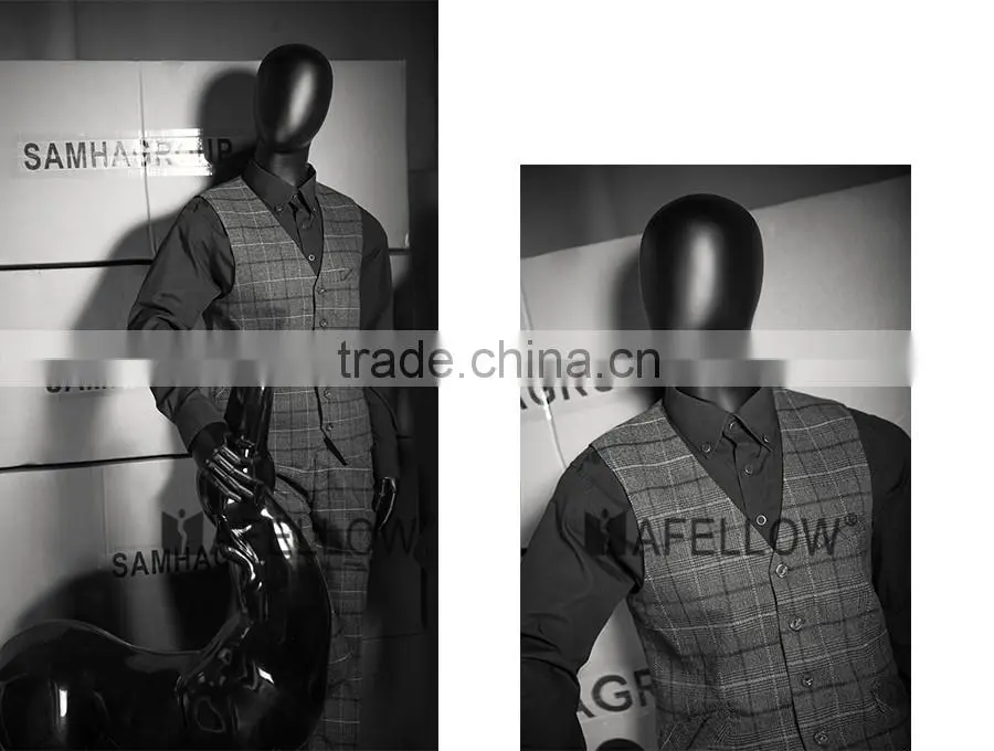 Abstract Fiberglass Black Adjustable Movable Male Mannequins Egg Head Mannequin for Window Display MZ-HM01BKEG