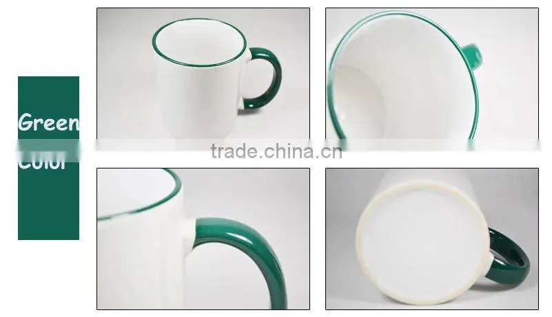 Manufacturer Wholesale Sublimation 11oz Top Grade Rim Colourful Mug