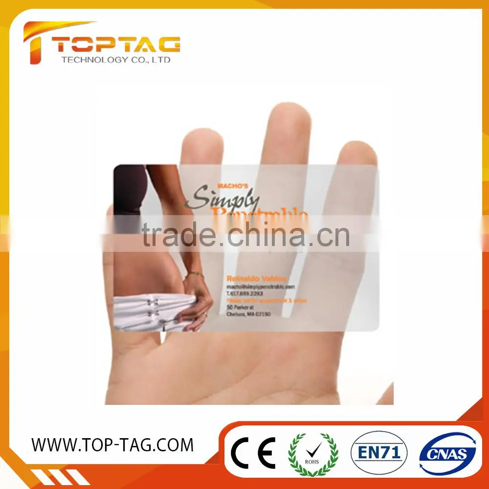 Standard Transparent card with embosing number / picture / logo