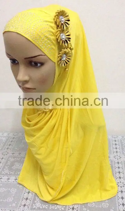 A578 New 3 flowers lady's muslim long one piece hijab