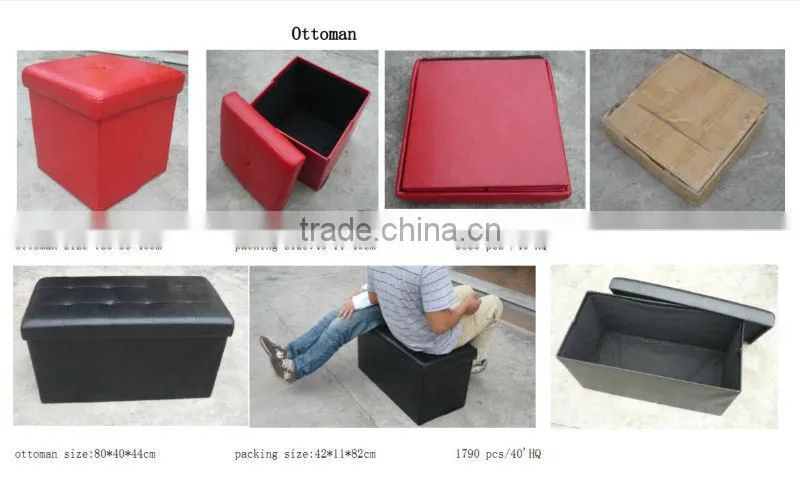 Colorful Leather Storage Ottoman Folding Stool