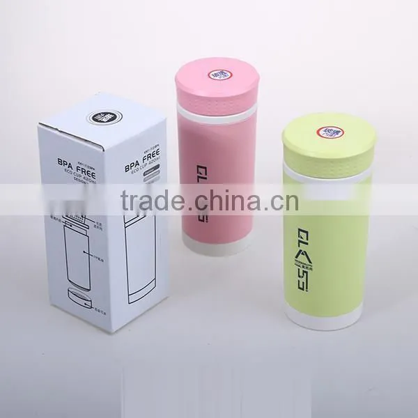 hot sale 420ML student sport Plastic water bottles with strainer