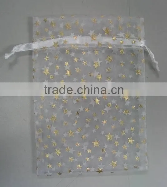 Orange velvet drawstring present pouch printed with dots and nuts bags for packing party candy/festive gifts