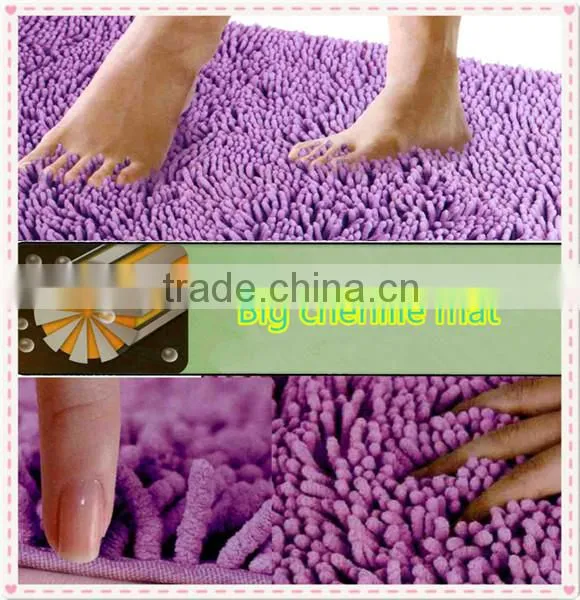 Big chenille microfiber mat colorful soft mat set wholesale