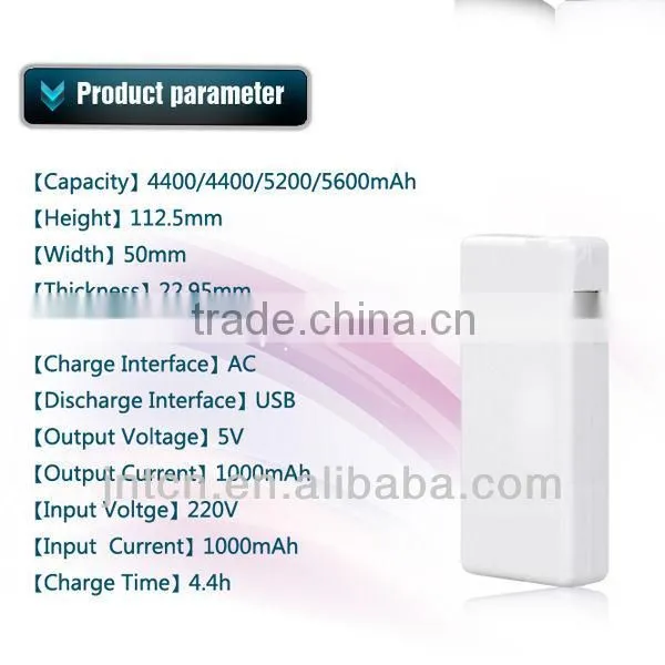220V 4000/4400/5200/5600mAh unique portable plug-in mobile phone wall charger power bank from Chinese factory MP011