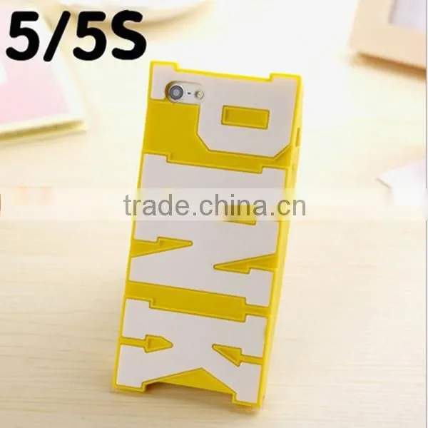 New Arrival Silicone Pink Case for iPhone 5 5S Pink Mobile Phone Cases