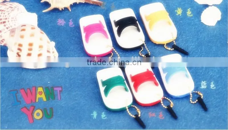 Cute cartoon Slippers fashion dust plug,phone charm,dustproof plug earphone cap