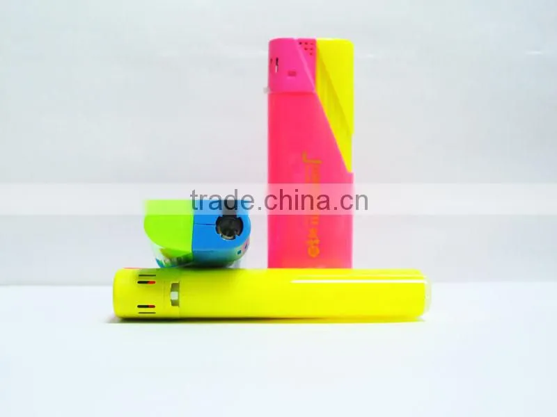 five solid color custom logo print plastic refillable electric wind proof cigar lighter