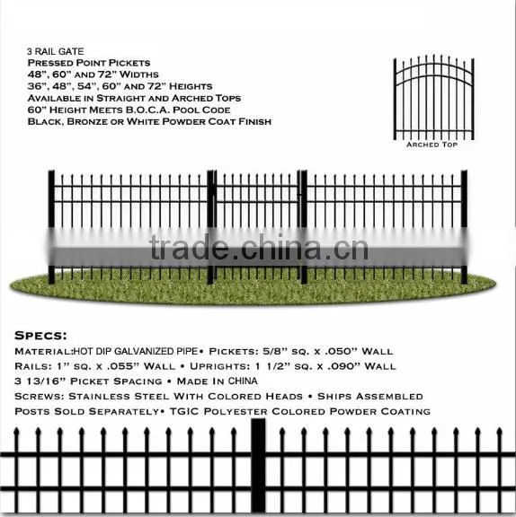 6 foot wrought iron safety swimming pool fence