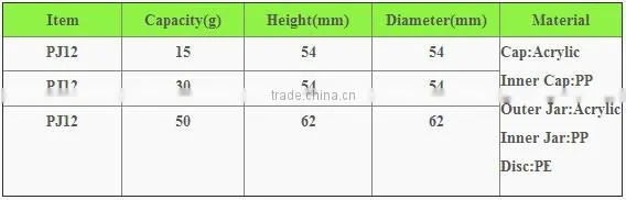 see-through acrylic material cosmetic skincare high end cream jar for brand 30ml