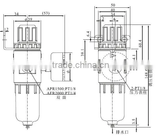 Airtac Type Air treatment unit AFR/BFR pressure regulator filter