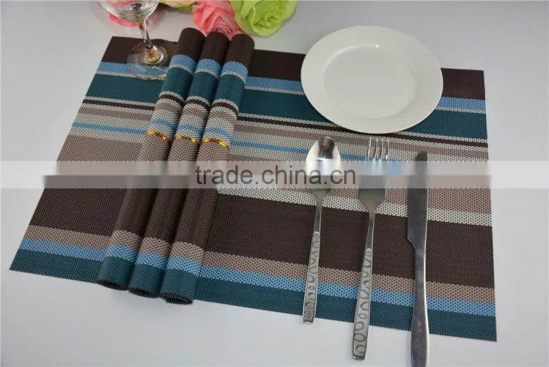 Europe fashion new style Blue with brown strip rainbow placemat