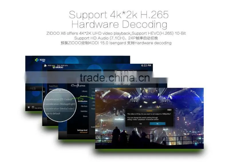 Zidoo x6 pro Android 5.1 TV Box Fully loaded Kodi RK3368 Octa Core 64Bit 2G/16G WIFI 5.8G