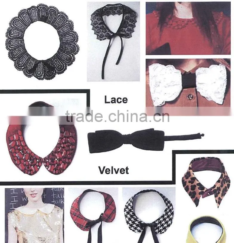 New Arrive Satin Fabric with Pearl Beads Detachable Collar -- H1412062