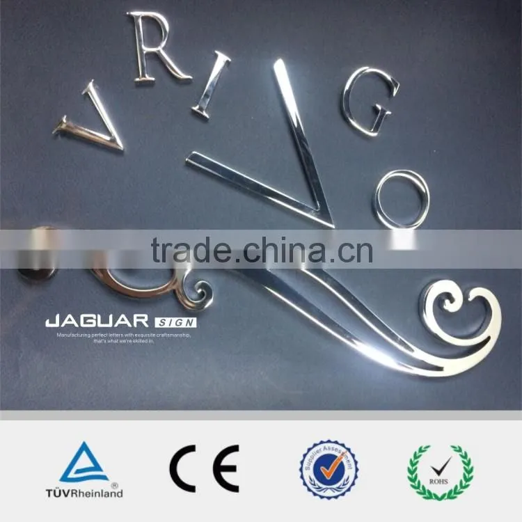 Solid carved small metal alphabet and number 3d aluminium letter for shopping