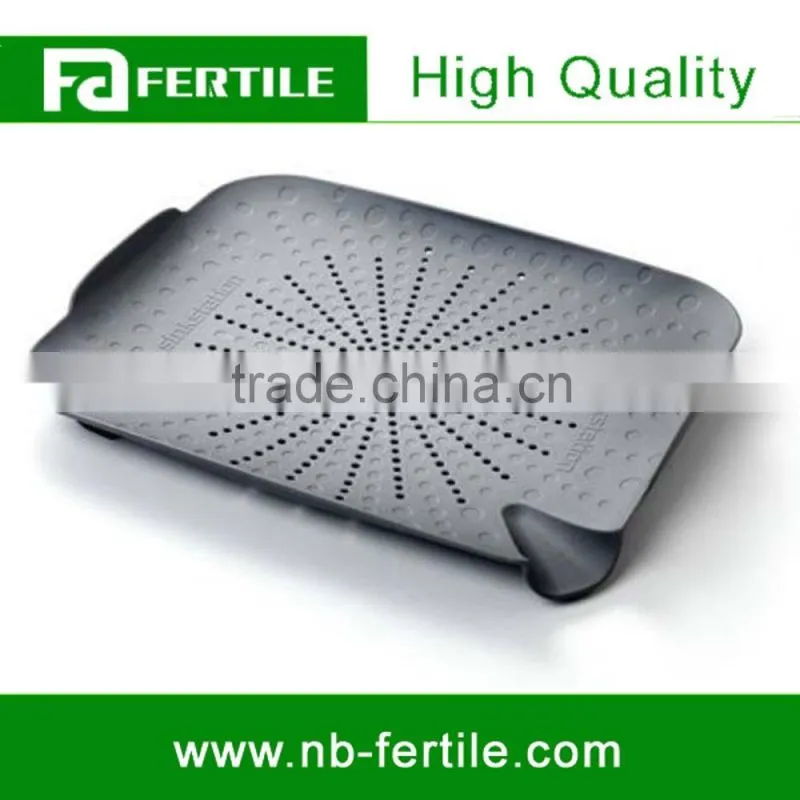 WFZ123573 White Color Wash Vegetable Prepare Kitchen Utensil Sink Station Flat Colander Food Strainer