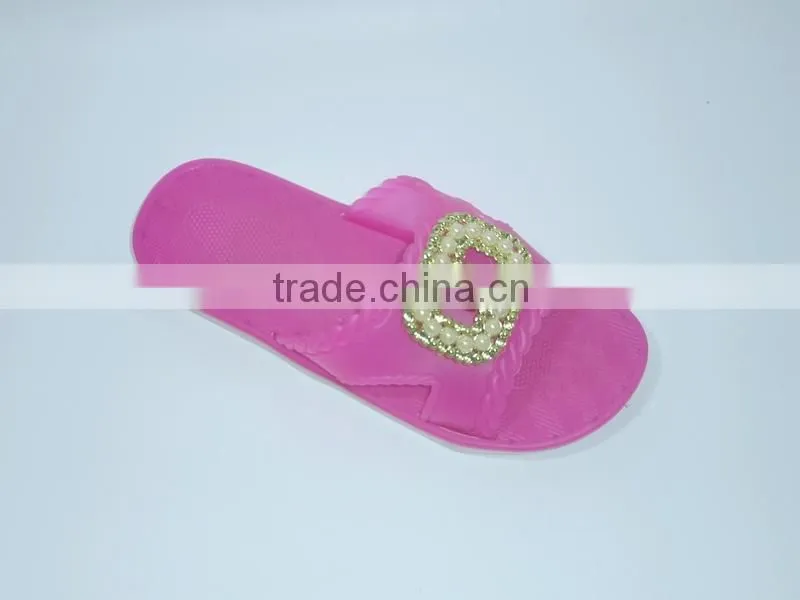 jelly slipper with flower for lady pvc slipper