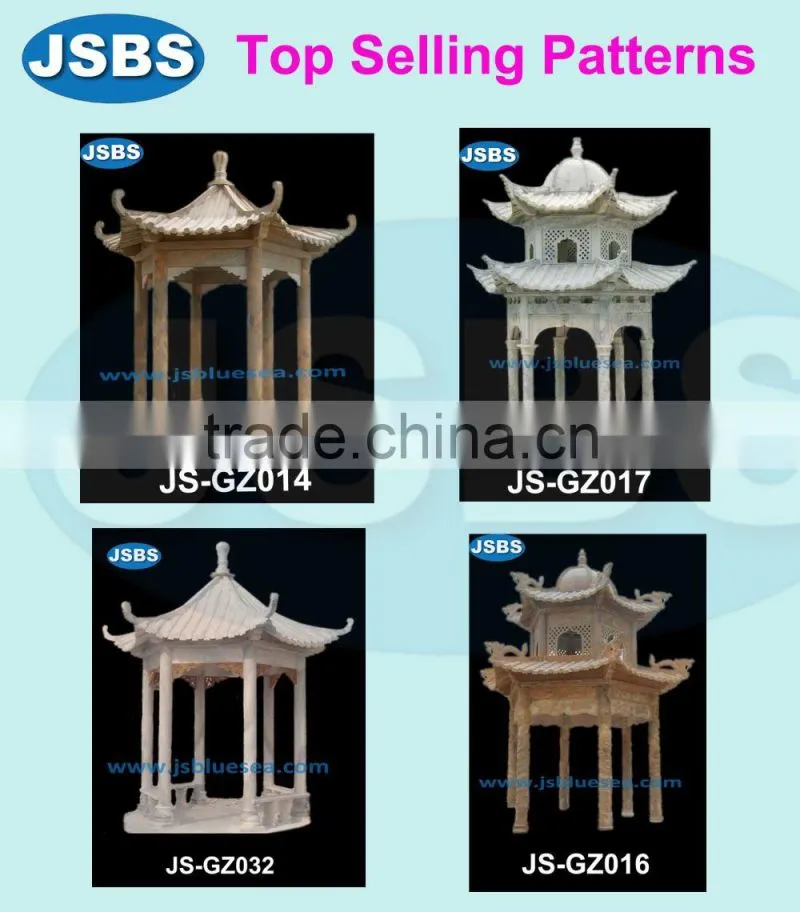white natural stone western luxury garden gazebo