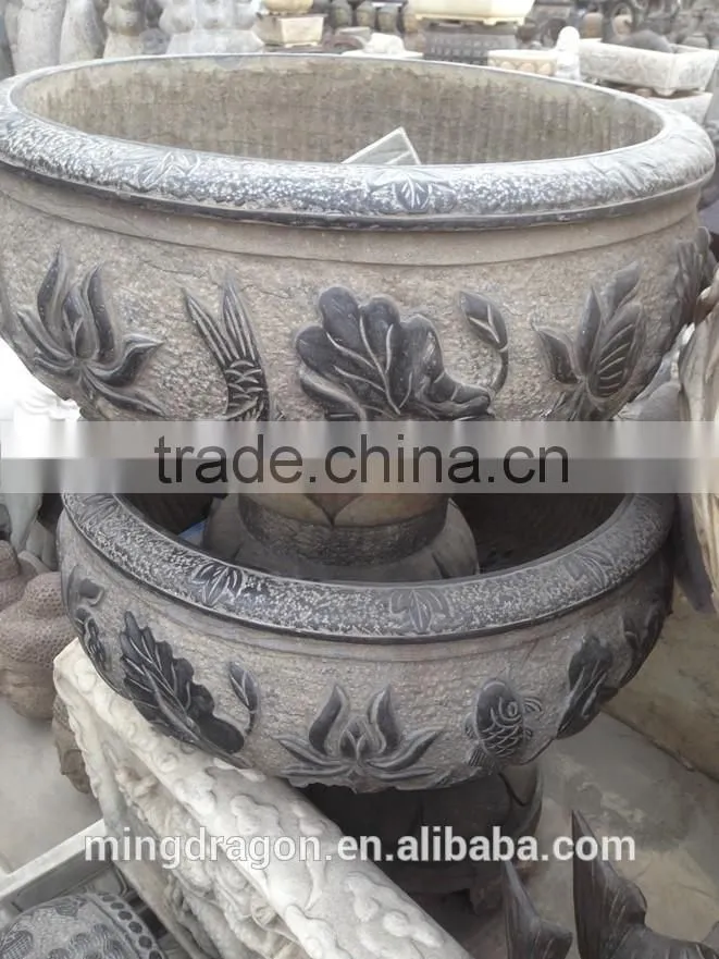 Antique Park decoration granite stone flower pot stand