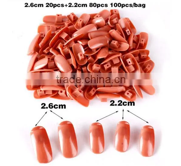 100 Pcs/ Set Refill False Nails Accessory for Practice Hand Nail Training Displays Salon Home Practice False Nail Tips A0433