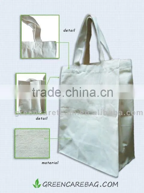 Durable and Washable Natural White Eco Canvas Tote Bag