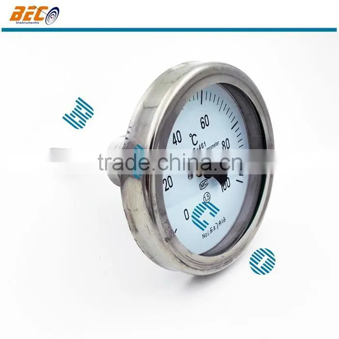 (WSS-401) 100mm center back connection black pointer dial type multi red mercury gas oven thermometer