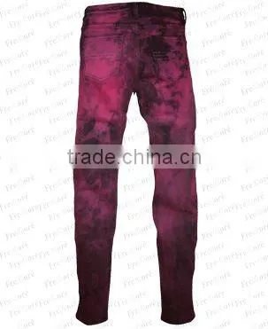 Lady's Denim Jeans--(Black-red)