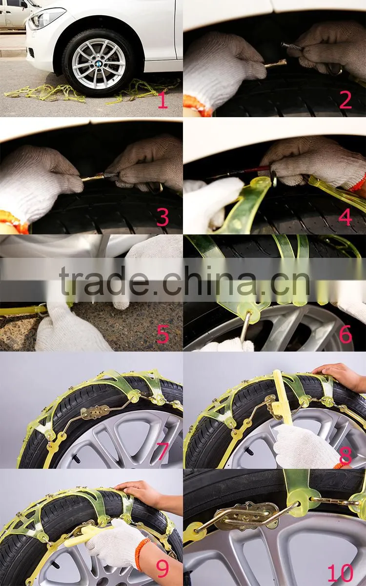 Rubber snow chain tyre protection chain