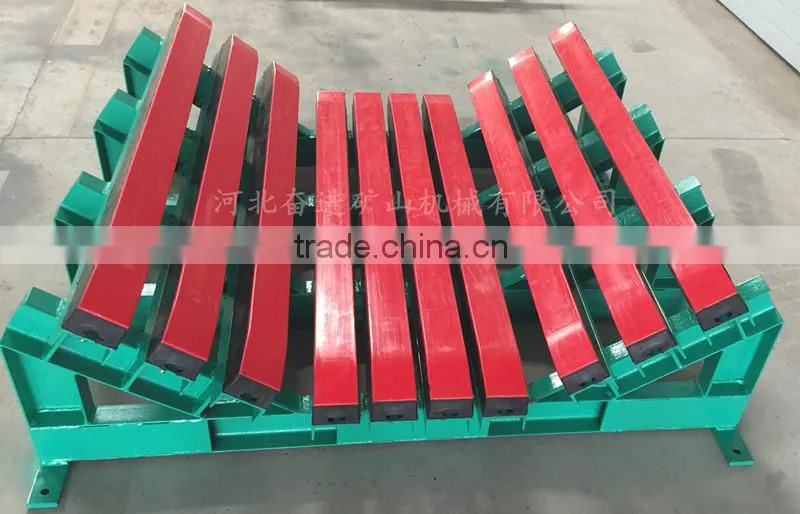 600-2000mm Belting Width 35 Degree Trough Angle Slider Impact Bed With Impact Bars and Impact Rollers