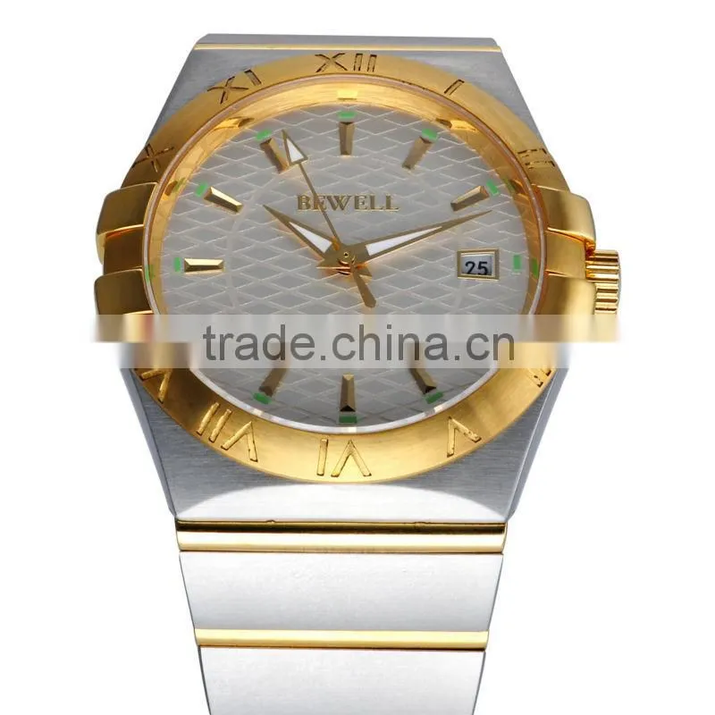Bewell Stainless Steel Luxury Silver Men's NEW Fashion Quartz Watch WristWatch Watches