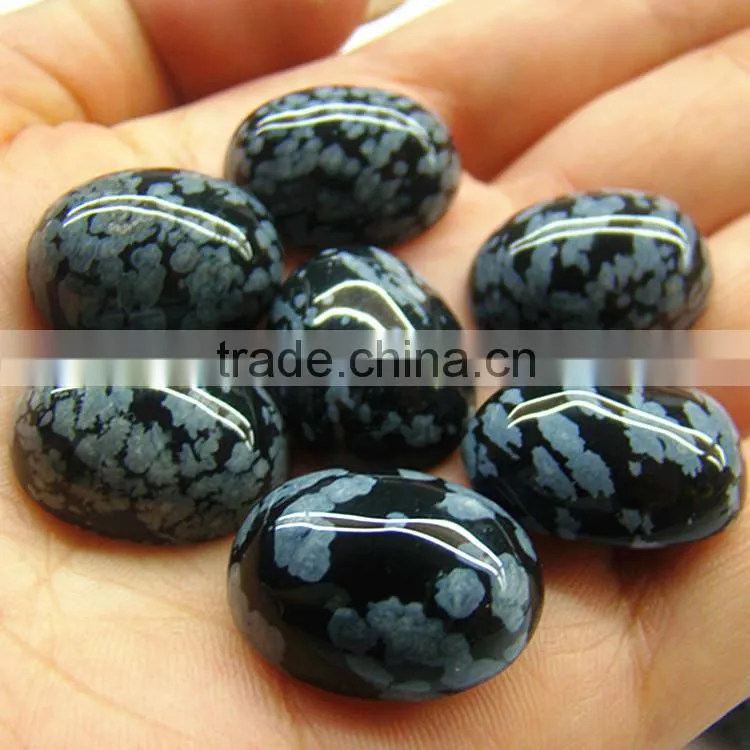 oval flat back cabochon snowflak stone