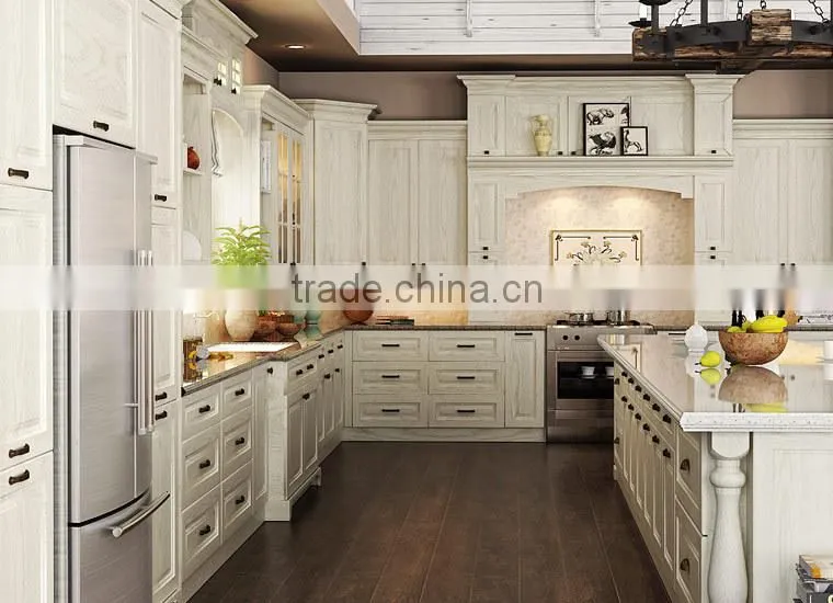 Latest European Style Solid Wood Apartment Kitchen Cabinet Units