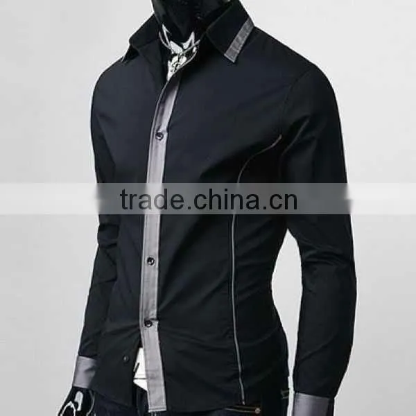 Hot new products for 2016 uk fashion latest new model 100% cotton slim fit men's long sleeve shirt