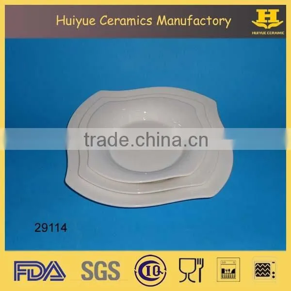 ceramic deep dish soup bowl square shape
