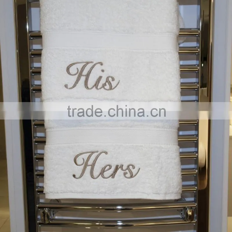 china wholesale personal Monogrammed custom embroided his and hers bath towels