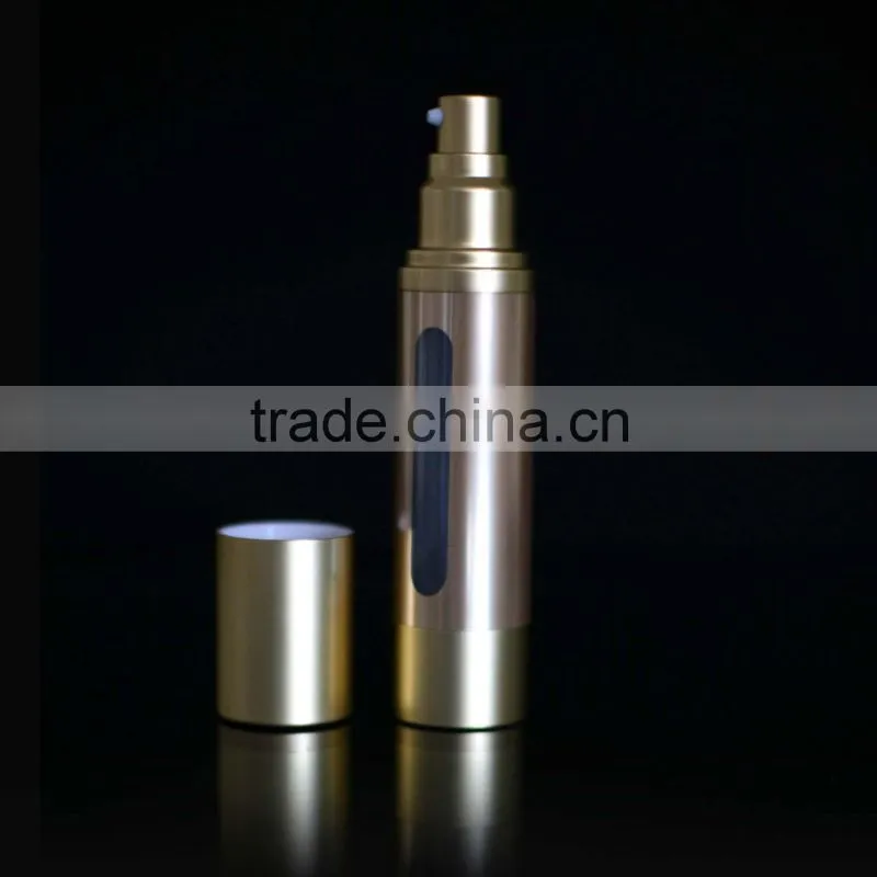 Aluminum Golden Color Hollow Out Airless Pump Bottle