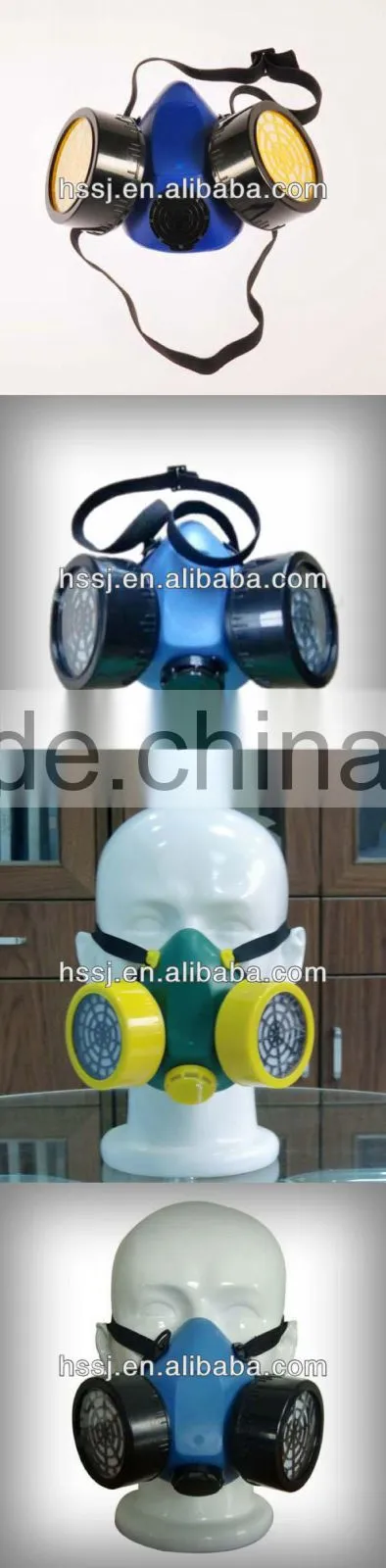 2016 CE double filter face gas mask, disposable face mask, face mask manufacturer,portable respirator, half face respirator
