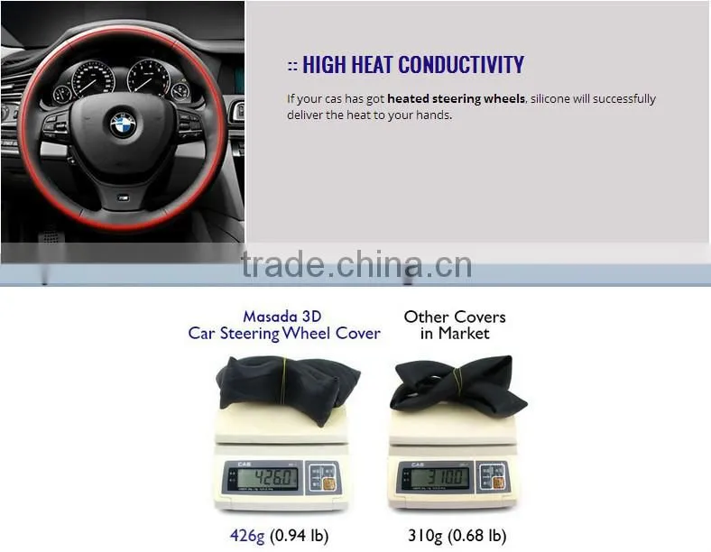 Custom car silicone leather steering wheel cover